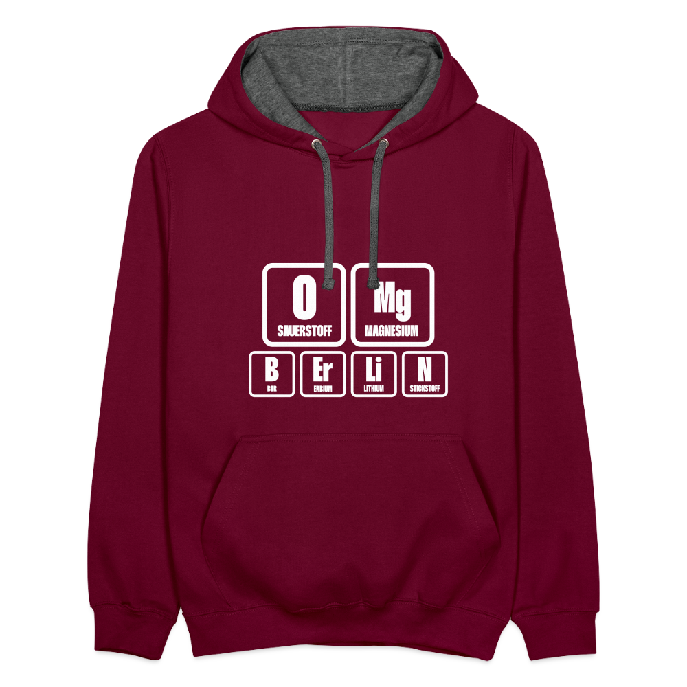 OMG Berlin - Kontrast Hoodie - Weinrot/Anthrazit