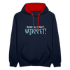 Bevor du fragst - Kontrast Hoodie - Navy/Rot