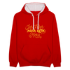 Jeh mah nich uffn Keks gelb - Kontrast Hoodie - Rot/Weiß