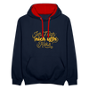 Jeh mah nich uffn Keks gelb - Kontrast Hoodie - Navy/Rot