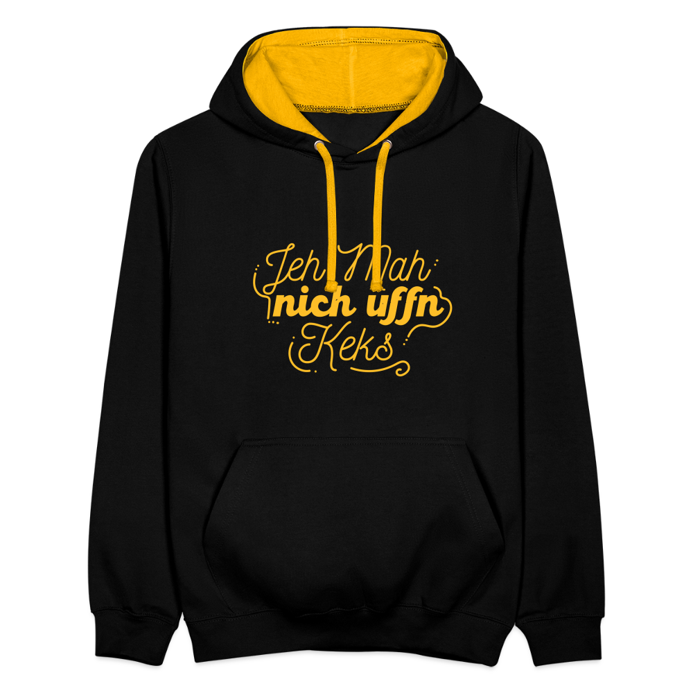 Jeh mah nich uffn Keks gelb - Kontrast Hoodie - Schwarz/Gold