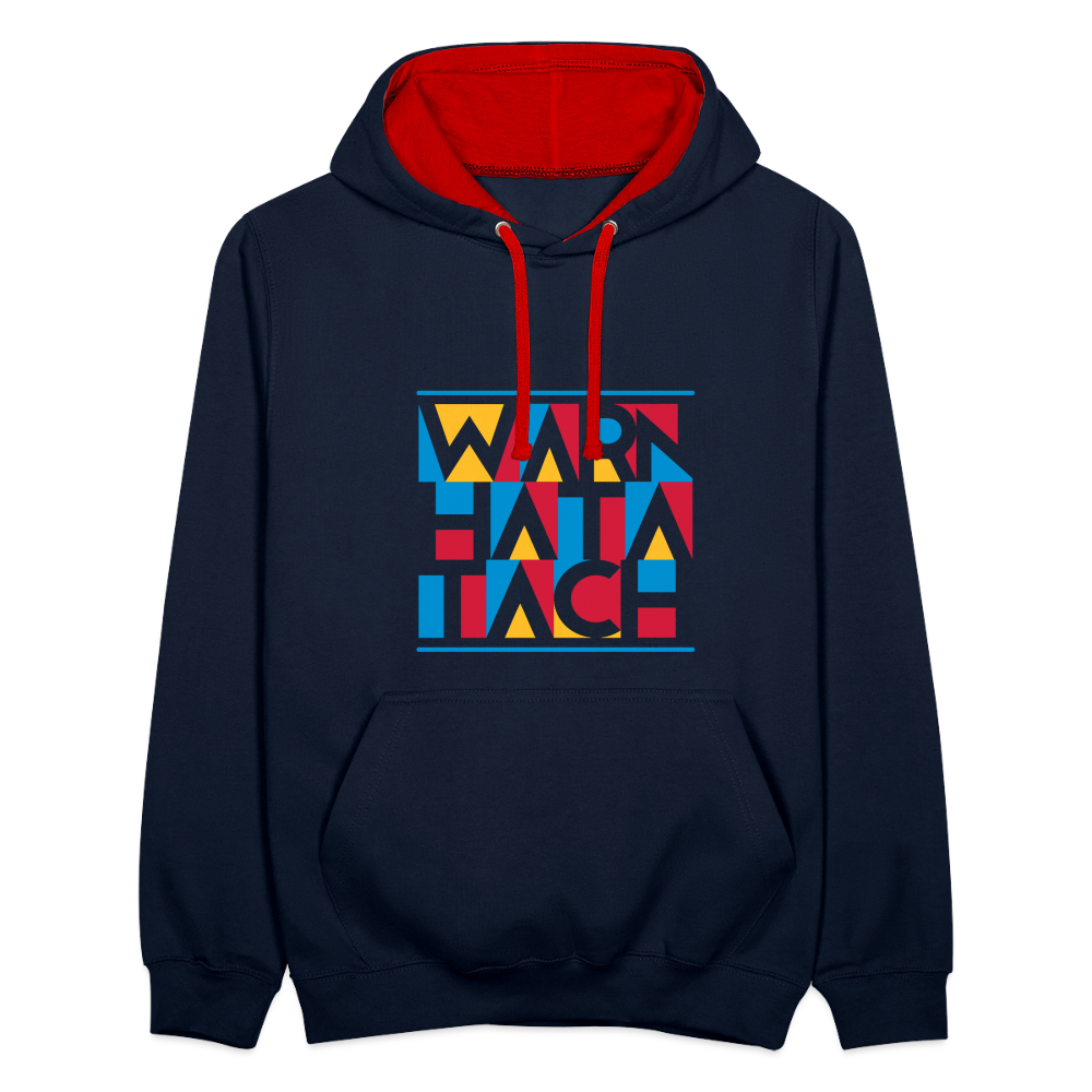 Warn Hata Tach - Kontrast Hoodie - Navy/Rot