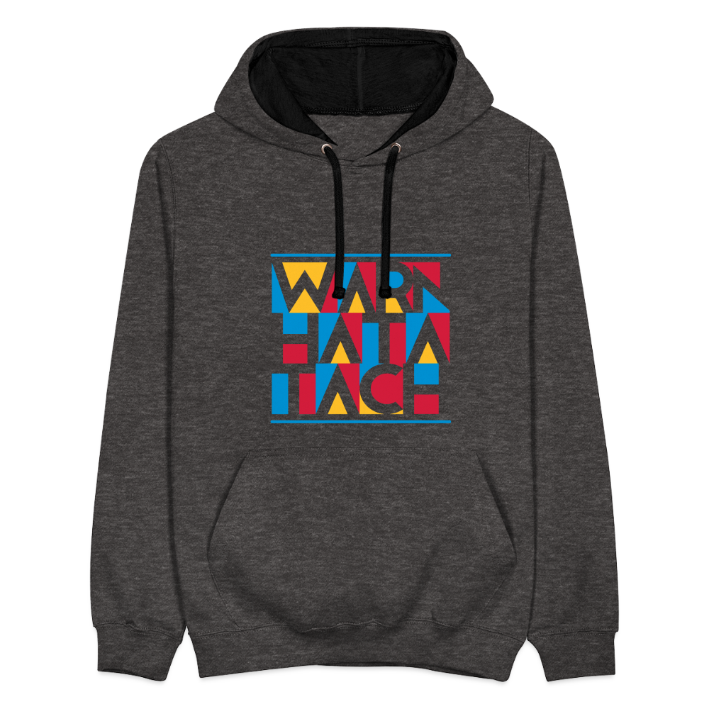 Warn Hata Tach - Kontrast Hoodie - Anthrazit/Schwarz