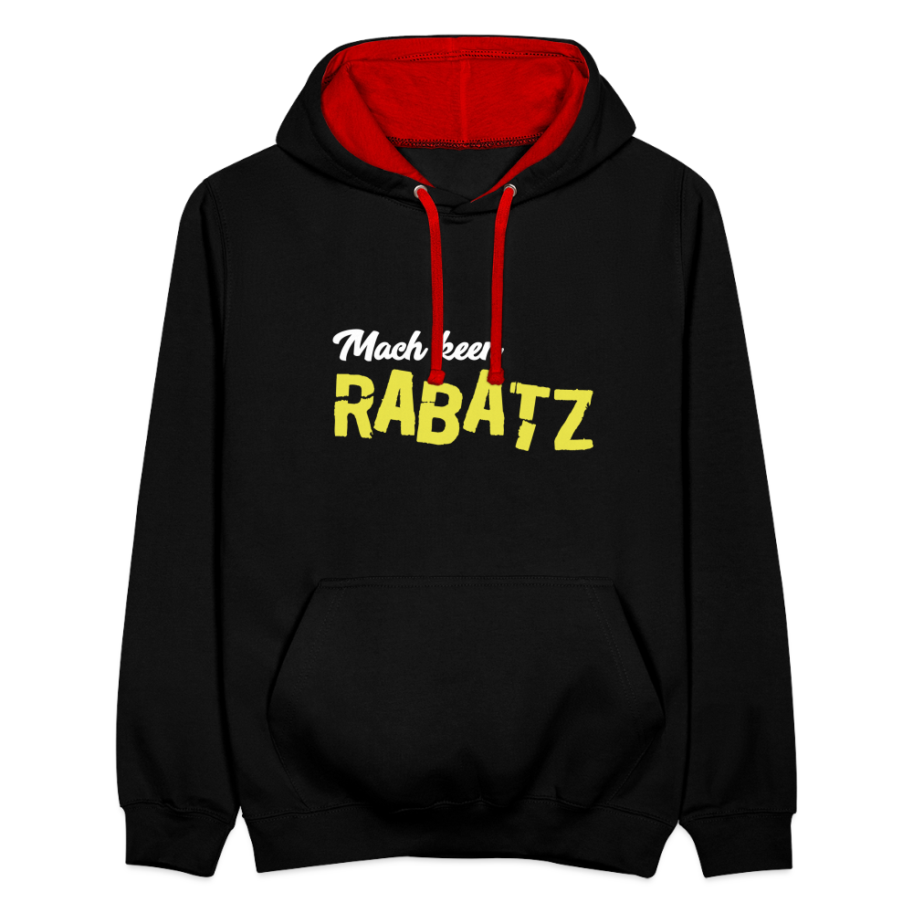 Mach keen Rabatz - Kontrast Hoodie - Schwarz/Rot