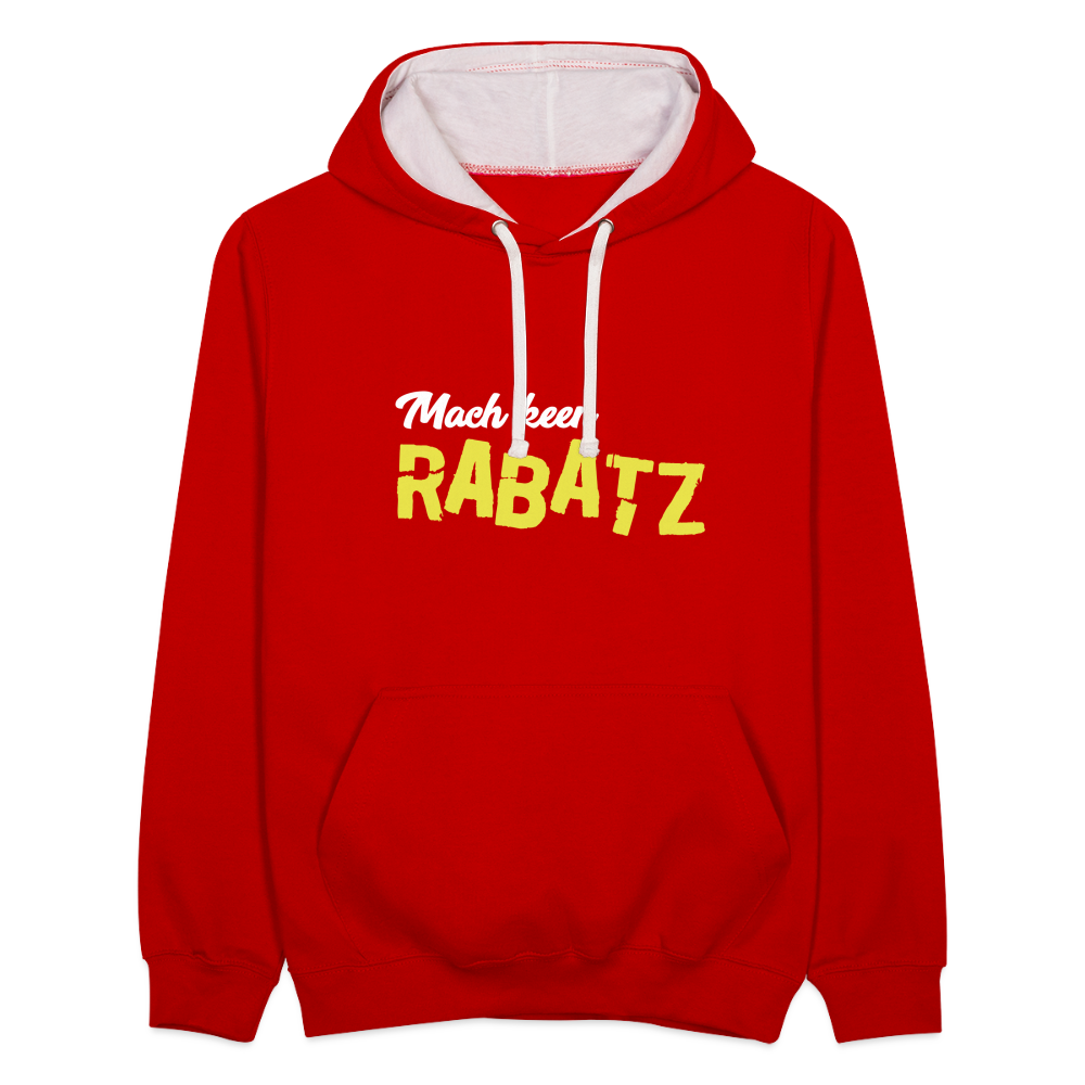 Mach keen Rabatz - Kontrast Hoodie - Rot/Weiß