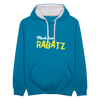 Mach keen Rabatz - Kontrast Hoodie - Pfauenblau/Grau meliert