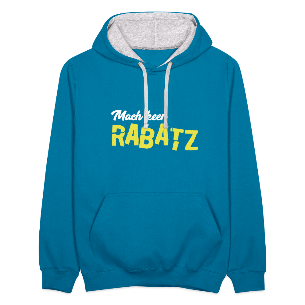 Mach keen Rabatz - Kontrast Hoodie - Pfauenblau/Grau meliert