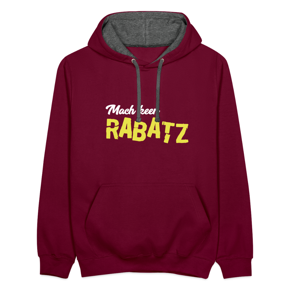 Mach keen Rabatz - Kontrast Hoodie - Weinrot/Anthrazit