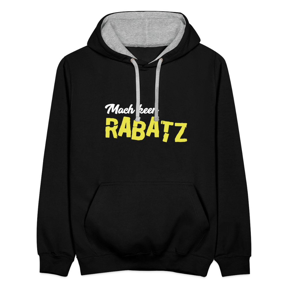 Mach keen Rabatz - Kontrast Hoodie - Schwarz/Grau meliert