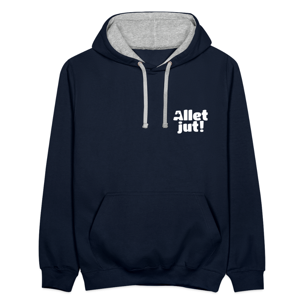 Allet Jut - Kontrast Hoodie - Navy/Grau meliert