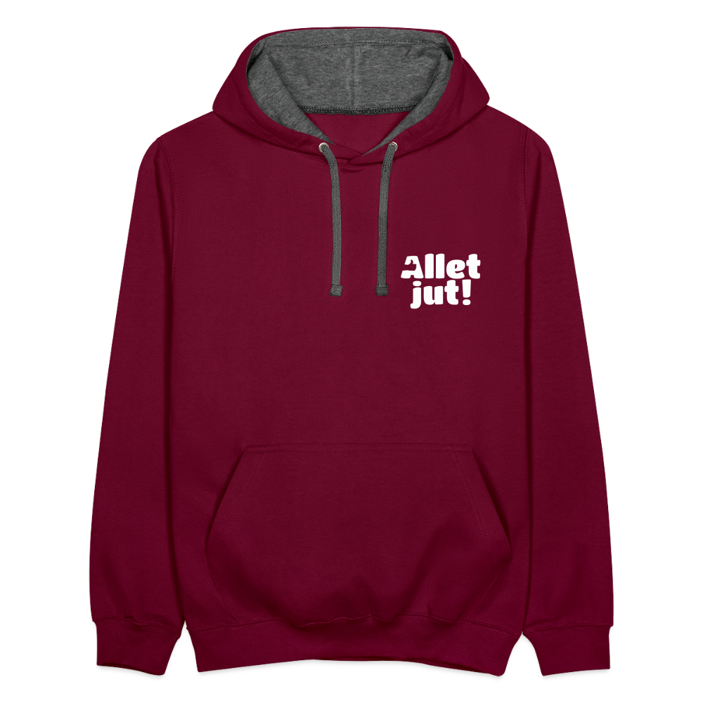 Allet Jut - Kontrast Hoodie - Weinrot/Anthrazit