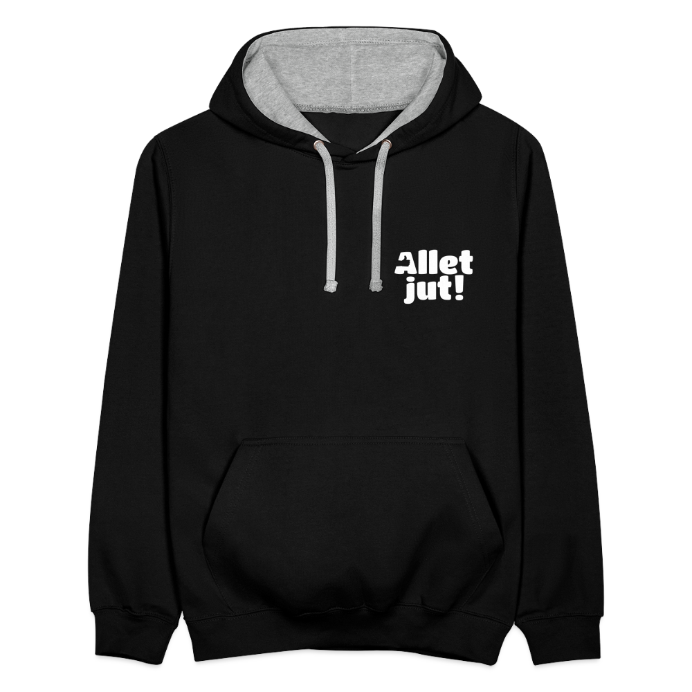 Allet Jut - Kontrast Hoodie - Schwarz/Grau meliert