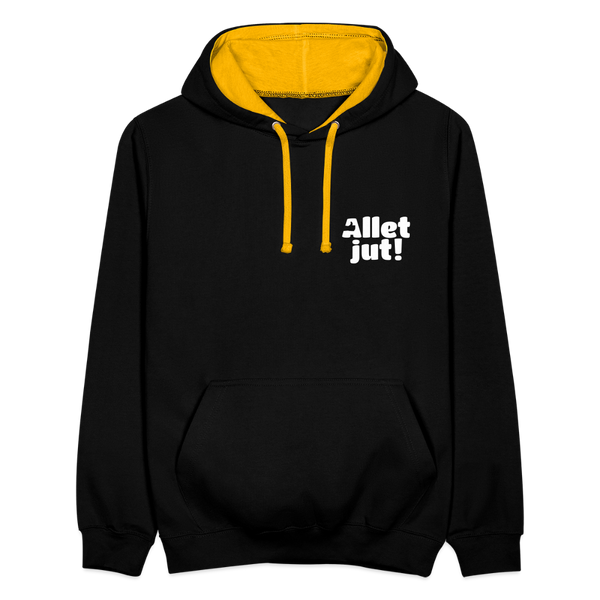 Allet Jut - Kontrast Hoodie - Schwarz/Gold