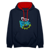 Call me Keule! - Kontrast Hoodie - Navy/Rot