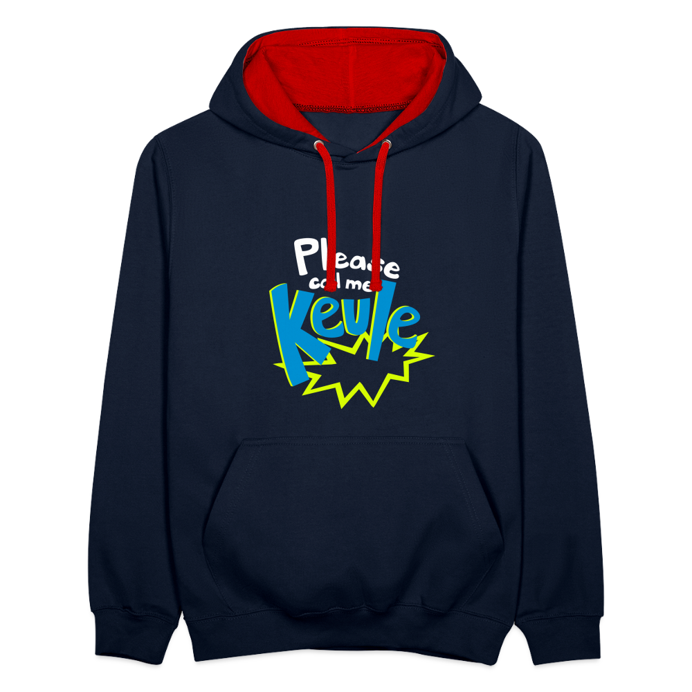 Call me Keule! - Kontrast Hoodie - Navy/Rot