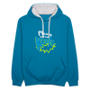 Call me Keule! - Kontrast Hoodie - Pfauenblau/Grau meliert