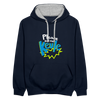 Call me Keule! - Kontrast Hoodie - Navy/Grau meliert