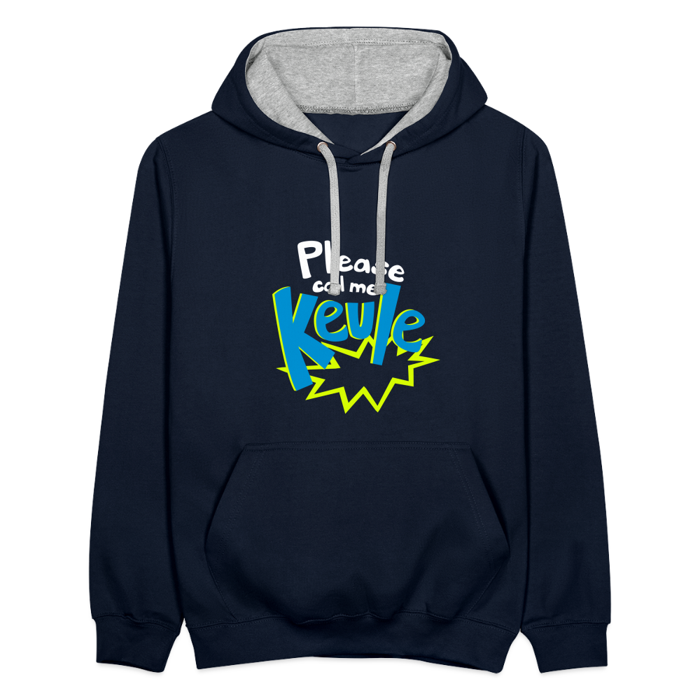 Call me Keule! - Kontrast Hoodie - Navy/Grau meliert