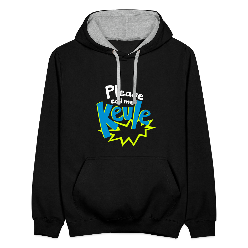 Call me Keule! - Kontrast Hoodie - Schwarz/Grau meliert