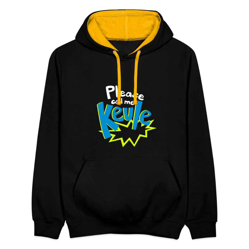 Call me Keule! - Kontrast Hoodie - Schwarz/Gold