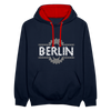 Berliner Fahrradkette - Kontrast Hoodie - Navy/Rot