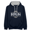 Berliner Fahrradkette - Kontrast Hoodie - Navy/Grau meliert