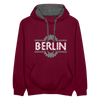 Berliner Fahrradkette - Kontrast Hoodie - Weinrot/Anthrazit