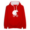 Fahrradbär - Kontrast Hoodie - Rot/Weiß