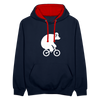 Fahrradbär - Kontrast Hoodie - Navy/Rot