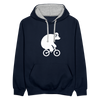 Fahrradbär - Kontrast Hoodie - Navy/Grau meliert