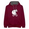 Fahrradbär - Kontrast Hoodie - Weinrot/Anthrazit