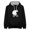 Fahrradbär - Kontrast Hoodie - Schwarz/Grau meliert