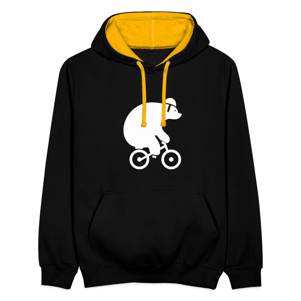 Fahrradbär - Kontrast Hoodie - Schwarz/Gold