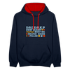 d.b.d.d.h.k.P - Kontrast Hoodie - Navy/Rot