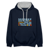 d.b.d.d.h.k.P - Kontrast Hoodie - Navy/Grau meliert