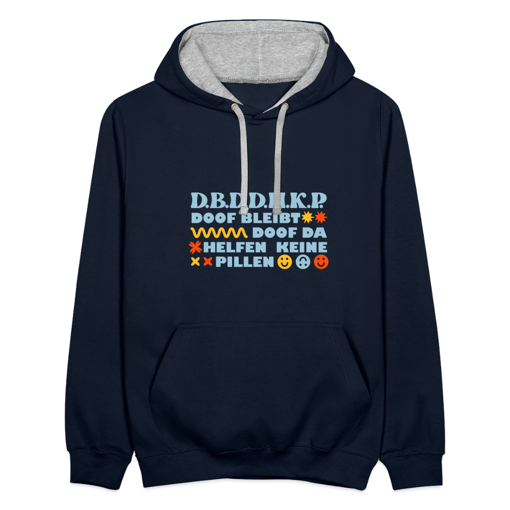 d.b.d.d.h.k.P - Kontrast Hoodie - Navy/Grau meliert