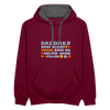 d.b.d.d.h.k.P - Kontrast Hoodie - Weinrot/Anthrazit