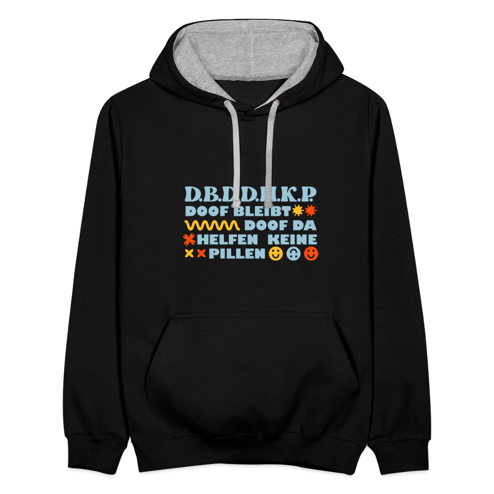 d.b.d.d.h.k.P - Kontrast Hoodie - Schwarz/Grau meliert