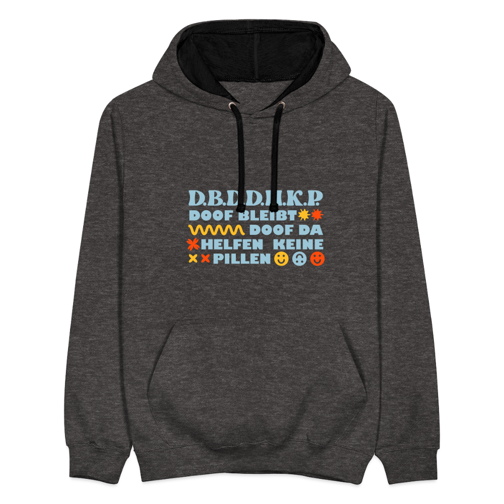 d.b.d.d.h.k.P - Kontrast Hoodie - Anthrazit/Schwarz