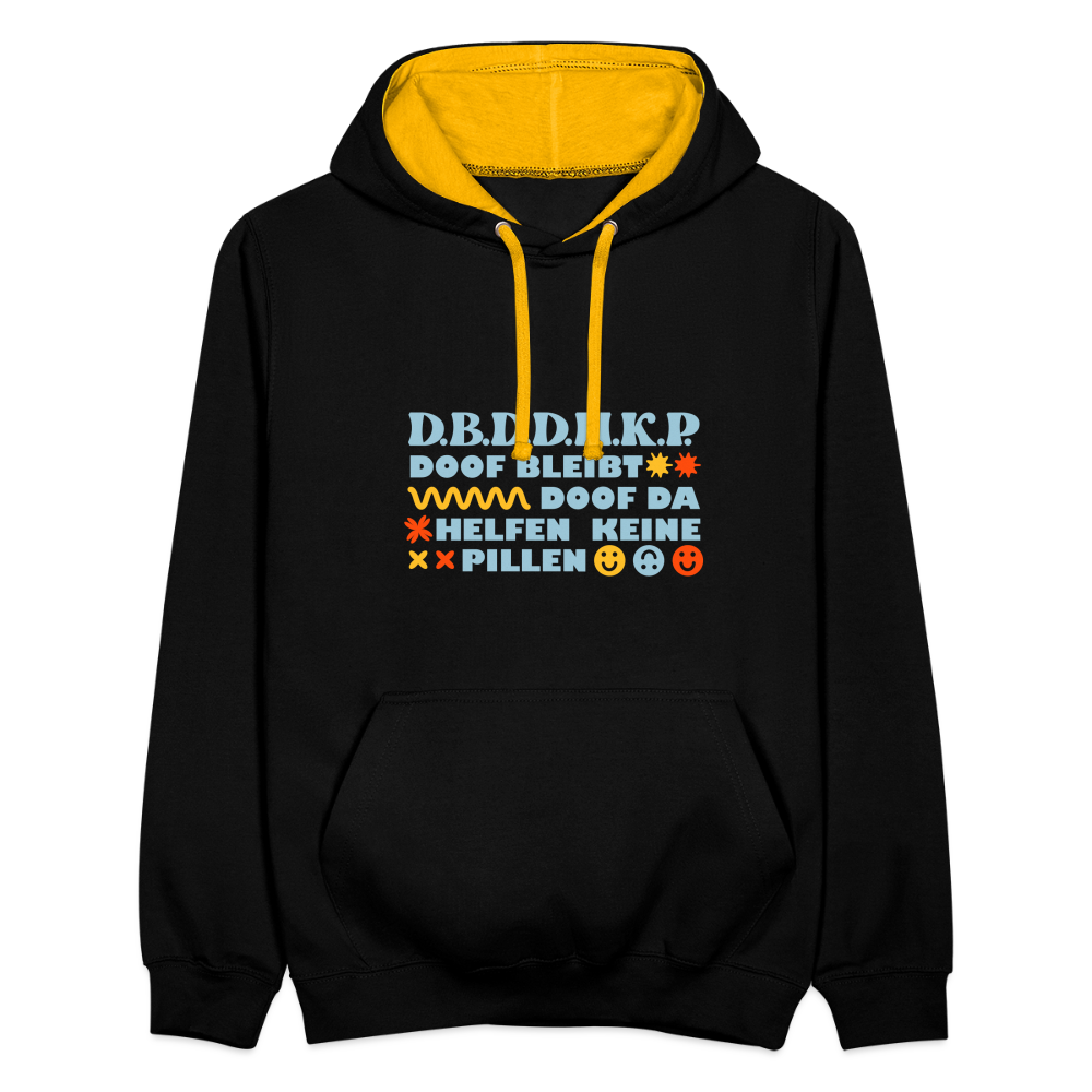 d.b.d.d.h.k.P - Kontrast Hoodie - Schwarz/Gold
