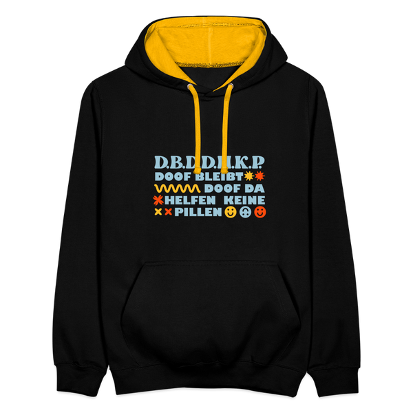 d.b.d.d.h.k.P - Kontrast Hoodie - Schwarz/Gold