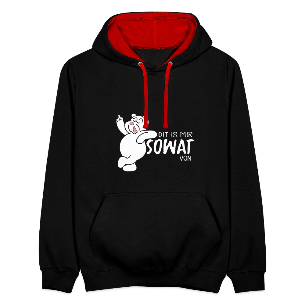 Dit is mir sowat von - Kontrast Hoodie - Schwarz/Rot