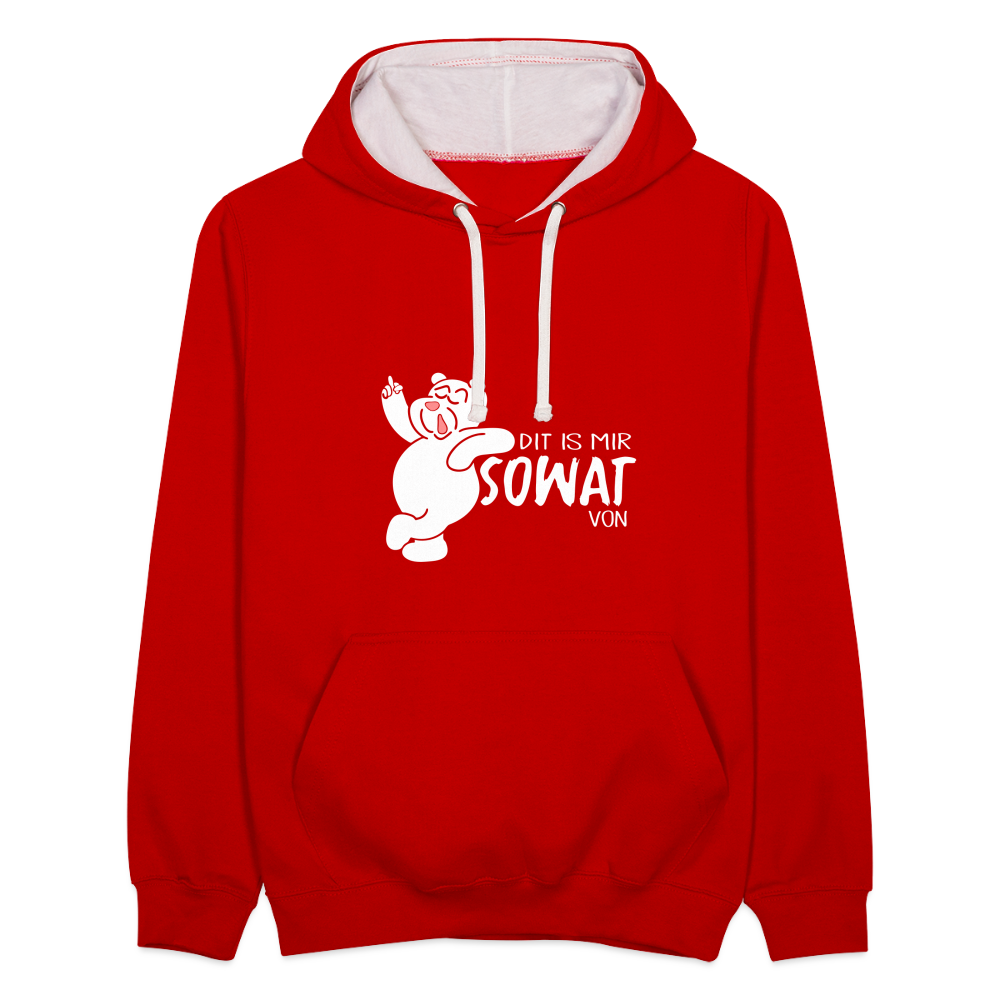 Dit is mir sowat von - Kontrast Hoodie - Rot/Weiß