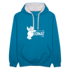 Dit is mir sowat von - Kontrast Hoodie - Pfauenblau/Grau meliert