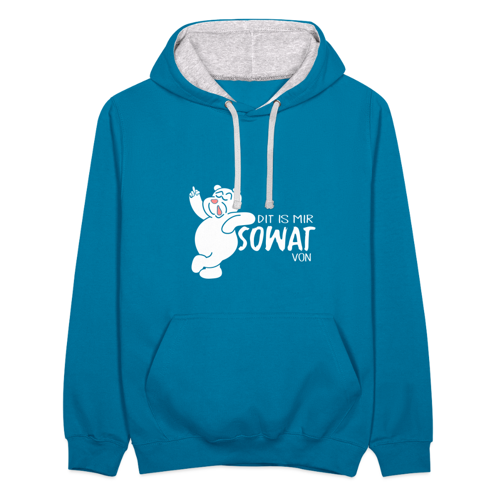 Dit is mir sowat von - Kontrast Hoodie - Pfauenblau/Grau meliert