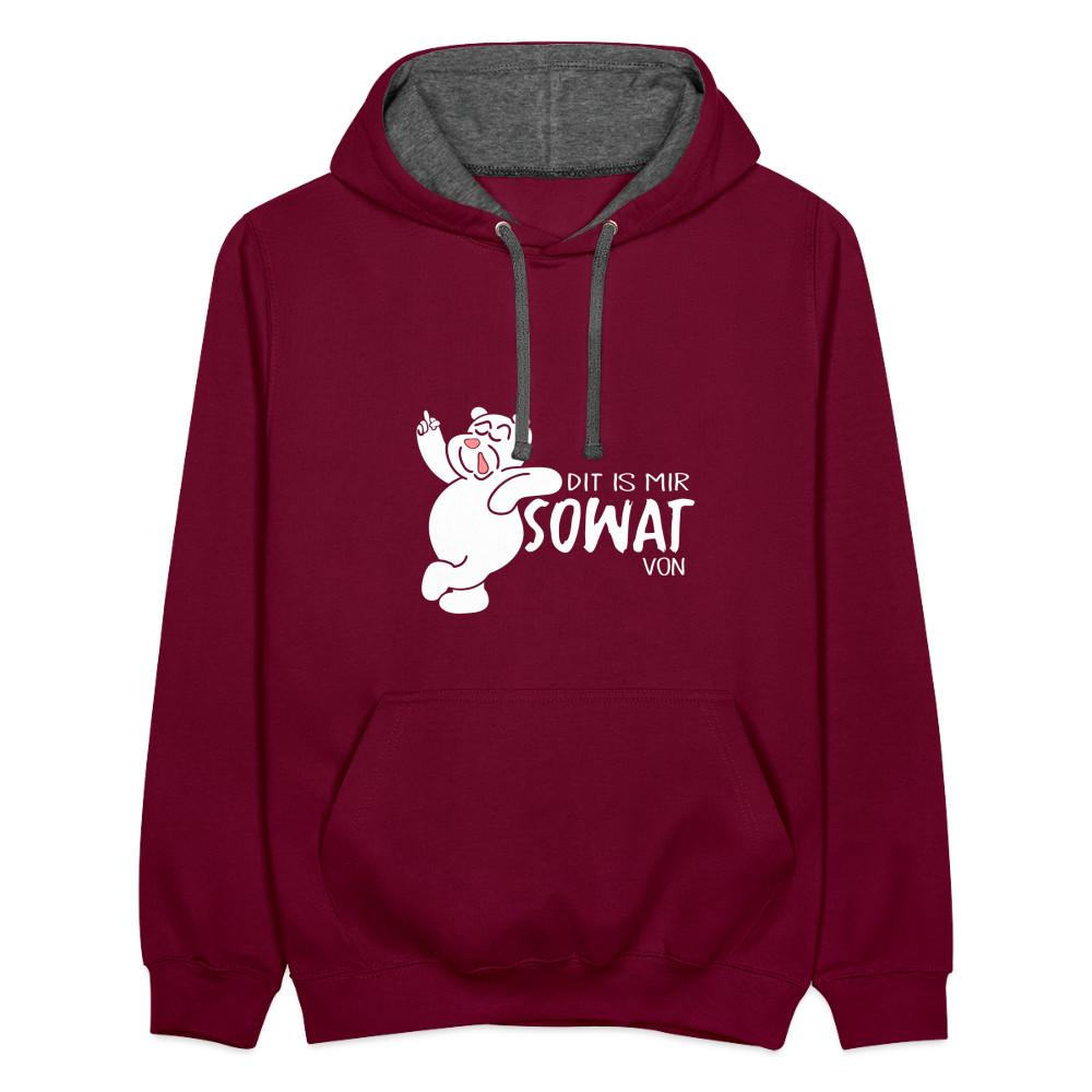 Dit is mir sowat von - Kontrast Hoodie - Weinrot/Anthrazit