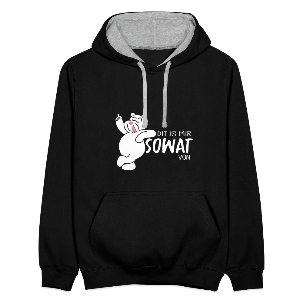 Dit is mir sowat von - Kontrast Hoodie - Schwarz/Grau meliert