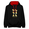 Bären Yoga - Kontrast Hoodie - Schwarz/Rot