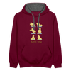 Bären Yoga - Kontrast Hoodie - Weinrot/Anthrazit