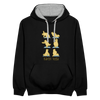 Bären Yoga - Kontrast Hoodie - Schwarz/Grau meliert